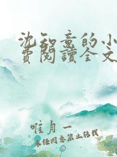 沈知意的小说免费阅读全文