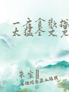 一夜贪欢总裁别太猛全文免费阅读