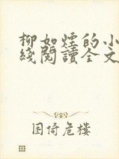 柳如烟的小说在线阅读全文