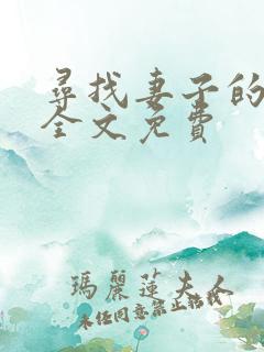 寻找妻子的秘密全文免费