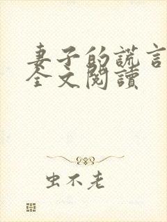 妻子的谎言小说全文阅读