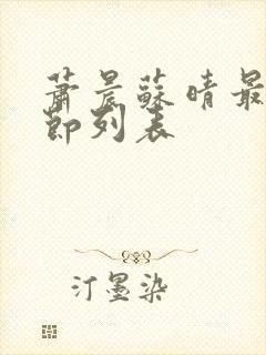 萧晨苏晴最新章节列表
