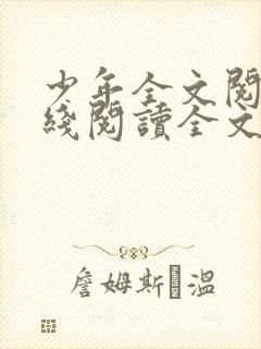 少年全文阅读在线阅读全文阅读