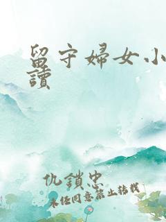 留守妇女小说阅读