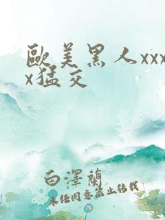 欧美黑人xxxx猛交