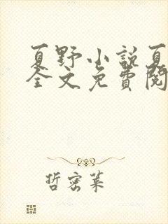 夏野小说夏末秋全文免费阅读