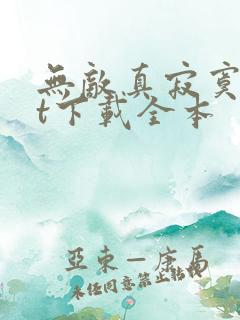 无敌真寂寞txt下载全本