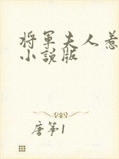 将军夫人惹不得小说版