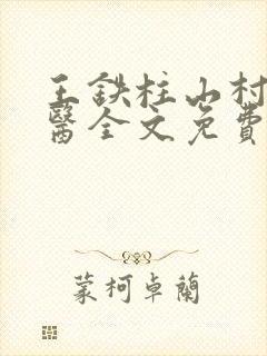 王铁柱山村小神医全文免费阅读