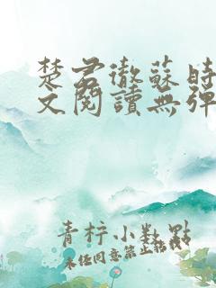 楚君彻苏时锦全文阅读无弹窗