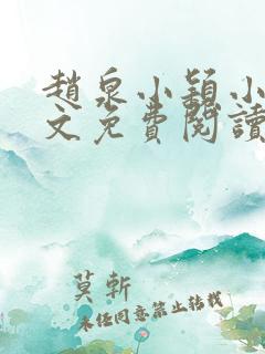 赵泉小颖小说全文免费阅读