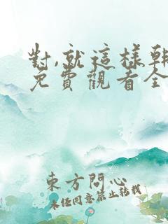 对,就这样韩剧免费观看全集