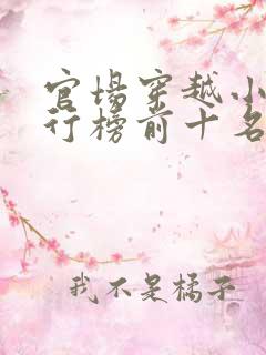 官场穿越小说排行榜前十名
