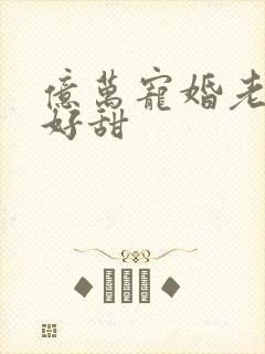亿万宠婚老婆你好甜