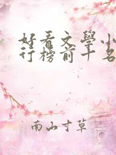 好看文学小说排行榜前十名