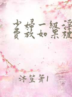 少妇一级淫片免费放如果被