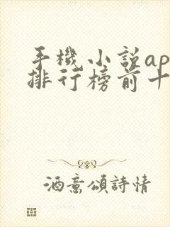 手机小说app排行榜前十名