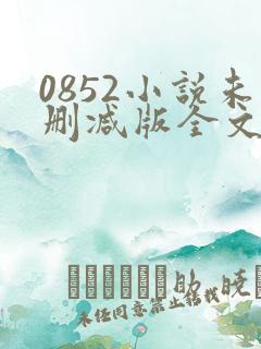0852小说未删减版全文免费阅读