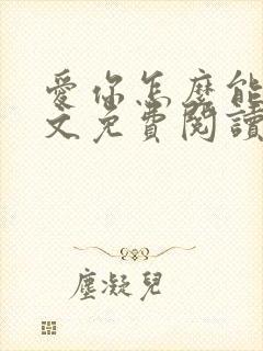 爱你怎么能了全文免费阅读