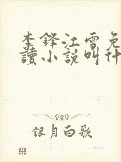 李锋江雪免费阅读小说叫什么