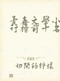 青春文学小说排行榜前十名