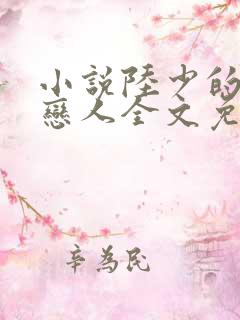 小说陆少的秘密恋人全文免费阅读