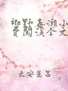 乡野春潮小说免费阅溪全文