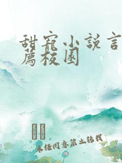 甜宠小说言情推荐校园