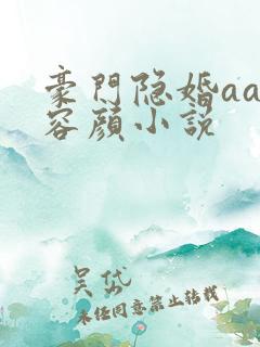 豪门隐婚aa制容颜小说