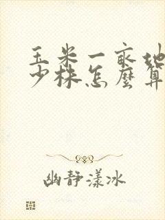 玉米一亩地种多少株怎么算