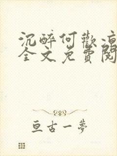 沉醉何欢凉小说全文免费阅读