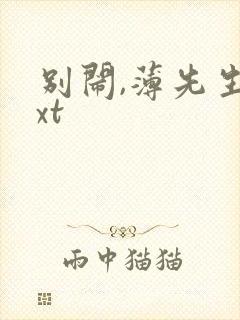 别闹,薄先生txt
