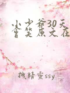 小少爷30天后会笑原文在哪里看
