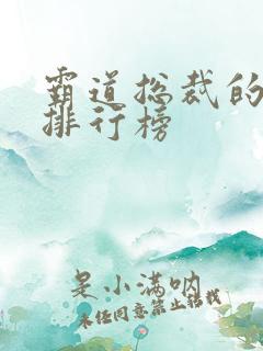 霸道总裁的小说排行榜