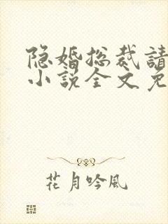 隐婚总裁请签字小说全文免费阅读