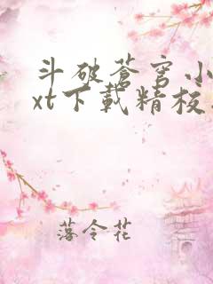 斗破苍穹小说txt下载精校版