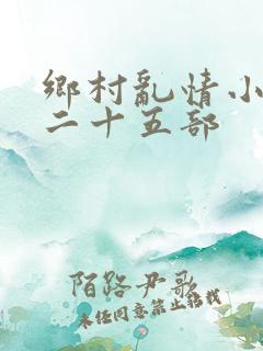 乡村乱情小说第二十五部