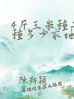 4斤玉米种子能种多少亩地