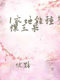 1亩地能种多少棵玉米