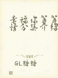 幸福你等等我剧情分集介绍