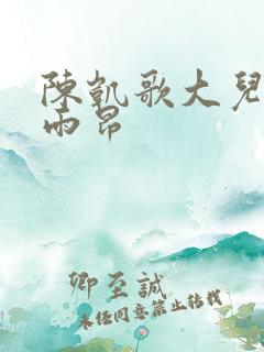 陈凯歌大儿子陈雨昂