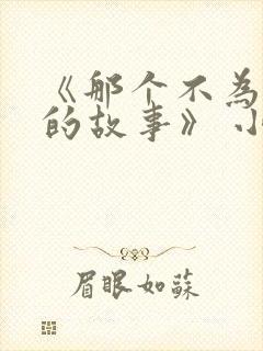 《那个不为人知的故事》 小说
