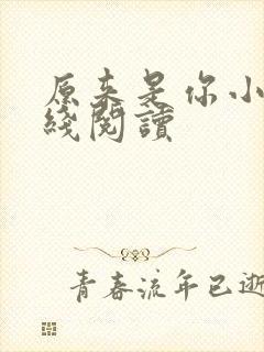 原来是你小说在线阅读