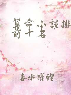 算命小说排行榜前十名