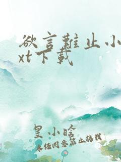 欲言难止小说txt下载