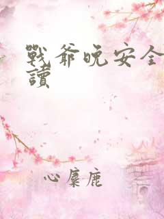 战爷晚安全文阅读