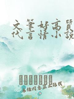 文笔好高质量现代言情小说