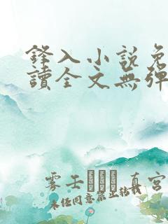 锋入小说免费阅读全文无弹窗