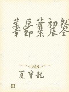 叶辰萧初然最新章节叶辰全文免费