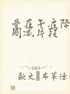 爱在午夜降临前删减片段